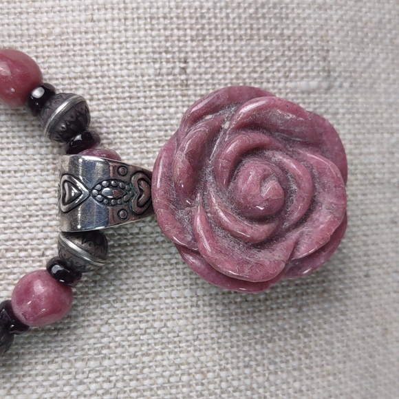 Carolyn Pollack Relios Rhodonite/Sterling Silver Necklace - Picture 3 of 7
